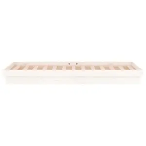 Berkfield LED Bed Frame without Mattress White 100x200 cm Solid Wood