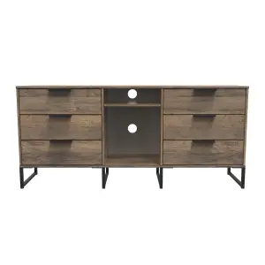 Fuji 6 Drawer Sideboard in Vintage Oak (Ready Assembled)