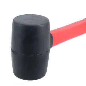 8oz Black Rubber Mallet With Fibreglass Handle Hammer Non Marking Head