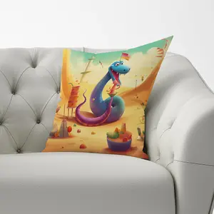 Snake On A Beach Holiday Cushions 33cm x 48cm