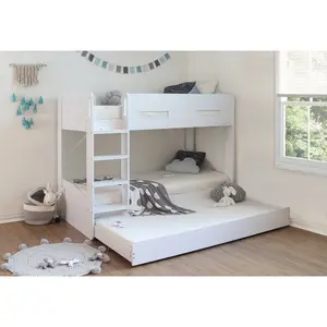 Cece Single (3') Bunk Bed with Trundle White