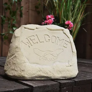 Sandstone Rock 'Welcome' Garden Sign