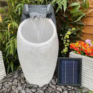 Pouring Vase Contemporary Solar Water Feature