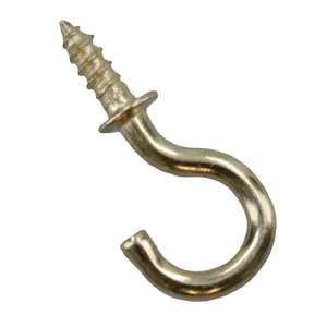 Shouldered Screw Hooks Fasteners Hanger Brass Plated 6mm Dia 13mm Length 90pc