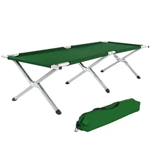 4 camping beds made of aluminium - green