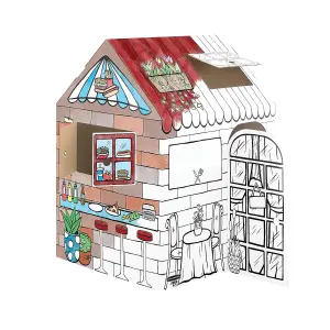 BANKERS BOX At Play Cardboard House Colour Your Own Childrens Playhouse Treats & Eats Playhouse