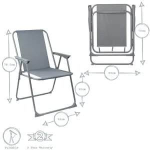 Harbour Housewares - Folding Metal Beach Chair - Grey