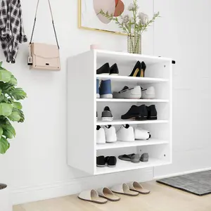 Berkfield Shoe Cabinet White 60x35x70 cm Engineered Wood