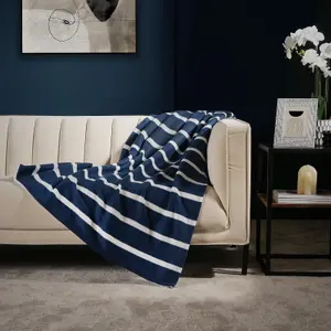 Soft Stripe Print Polar Fleece Throw