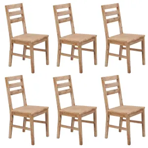 Berkfield Dining Chairs 6 pcs Solid Acacia Wood