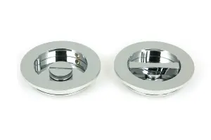 From The Anvil Polished Chrome 75mm Plain Round Pull - Privacy Set