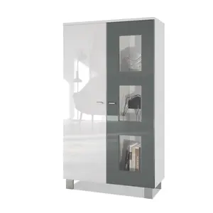 Display Cabinet Grey/White / Without