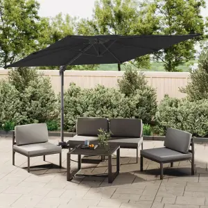 Berkfield Double Top Cantilever Garden Parasol Black 300x300 cm