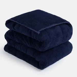 OHS Teddy Fleece Weighted 4kg Blanket, Navy - 125 x 150cm