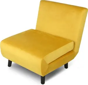 Single Sofa Bed - Fold Out Bed Chair Fairmont Park Upholstery Colour: Yellow, Upholstery Material: Velvet