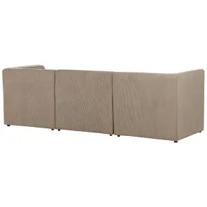 3 Seater Modular Jumbo Cord Sofa with Ottoman Taupe LEMVIG