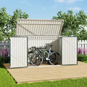 Fishersville 7 Ft. W X 4 Ft. D Metal Bike Shed  Green