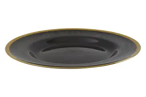 Maison by Premier Ida 33cm Black Glass Charger Plate