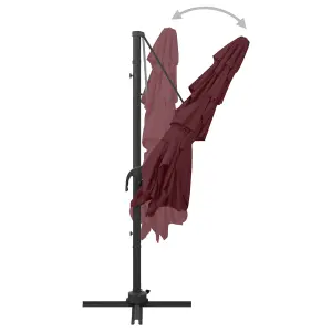 Berkfield 4-Tier Parasol with Aluminium Pole Bordeaux Red 250x250 cm