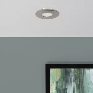 Litecraft 2 Pack Satin Chrome Modern IP65 Fire Rated Bathroom Downlights