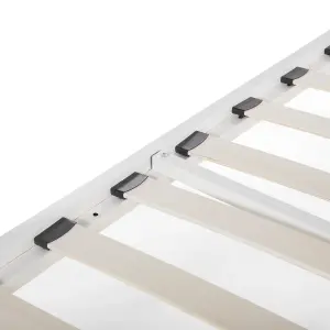 Metal EU Double Size Bed White LYRA