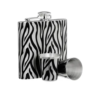 Interiors By Premier Stylish Zebra Design Hip Flask Set, Durable Hip Flask For Men, Glamorous Design Alcohal Flask For Everyone