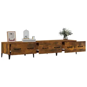 Berkfield TV Cabinet Smoked Oak 150x34,5x30 cm Engineered Wood