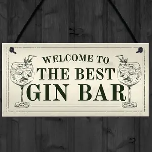 Best Gin Bar Sign Shabby Chic Home Bar Garden Summerhouse Sign Gift