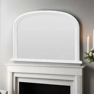 Lynn Arched Overmantle Mirror White