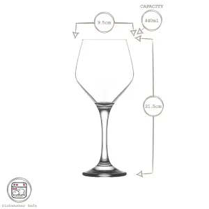 LAV Ella Red Wine Glasses - 440ml - Pack of 6