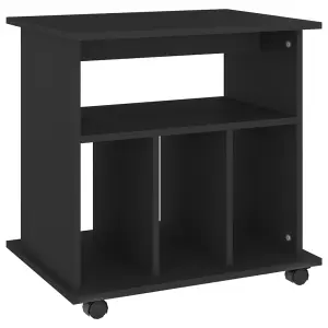 Berkfield Rolling Cabinet Black 60x45x60 cm Engineered Wood