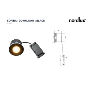 Nordlux Sorina Indoor Kitchen Dining Hallway Downlight In Black (Height) 6.7cm