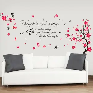 Walplus Huge Flowers Blossom Butterflies Children Wall Stickers Dance Rain Paper Quote