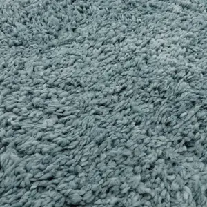 Duck Egg Modern Shaggy Plain Easy To Clean Dining Room Rug-200cm X 290cm