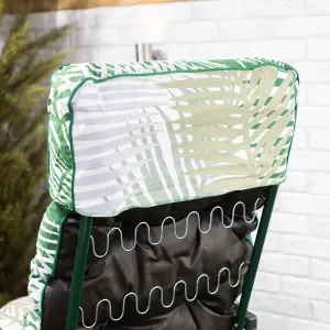 Alfresia Garden Relaxer Chair, Green Frame, Bamboo Leaf Classic Cushion