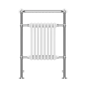 VURTU7 Designer Vertical Period Style Column Radiator, 952(H) x 659(W), Chrome White, 613682