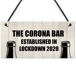 Funny Bar Sign For Garden Man Cave Home Bar Lockdown Corona Bar Gift