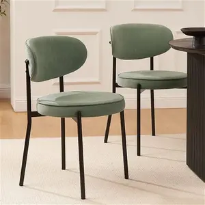 DUSK Mia Set Of 2 Dining Chairs - Matte Velvet - Sage Green