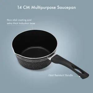 Royalford Milk Pan 18 Cm Multipurpose Saucepan Non-Stick Coating Soup Pot Milk Pan, Easy to Clean