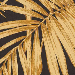 Lola Paris Palm Motif Wallpaper Black / Gold AS Creation 36919-5