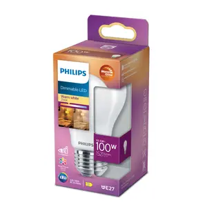 Philips Classic E27 13W 1521lm Frosted A60 Warm white & neutral white LED Dimmable Light bulb