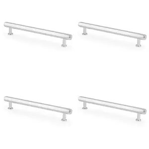 4 PACK - Industrial Hex T Bar Pull Handle - Polished Chrome 128mm Centres Kitchen Cabinet