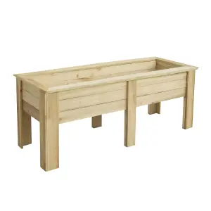 Forest Garden Kitchen Garden Wooden Rectangular Planter (H)70cm (W)180cm