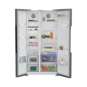 Beko ASL1442VPS 60:40 American style Freestanding Frost free Fridge freezer - Stainless steel effect