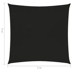 Berkfield Sunshade Sail 160 g/m2 Black 3x3 m HDPE