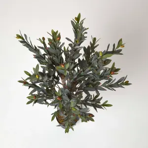 Homescapes Green Olive Tree Artificial Plant with Pot, 90 cm