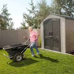 Lifetime 7 Ft. x 7 Ft. High-Density Polyethylene Outdoor Storage Shed with Steel-Reinforced Construction