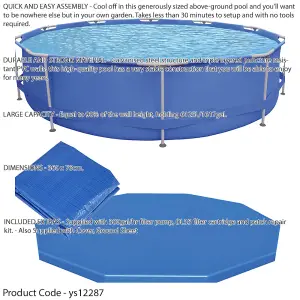 12ft Steel Frame Above Ground Swimming Pool with Pump and Accessories for Kids