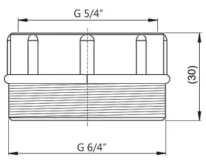 Wide 6/4" Male x 5/4" Female Drain Waste Trap Reduction Polypropylene Connection