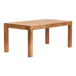 Dakota Light Mango Wooden Large Dining Table 6Ft (180Cm) Set With 2 Benches